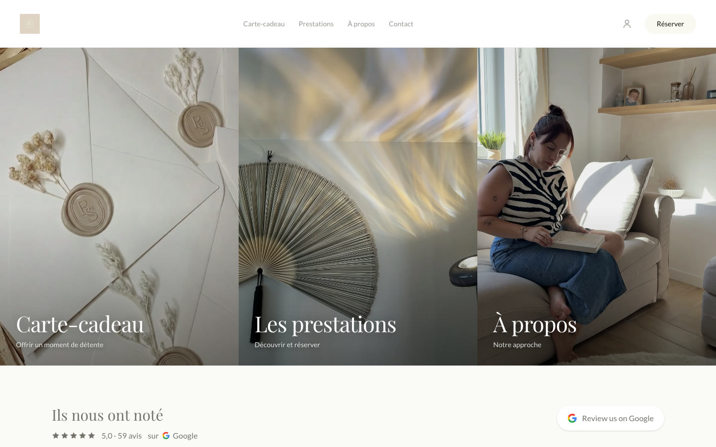 Le site de Beauty Sarah R, fait avec Kalmy